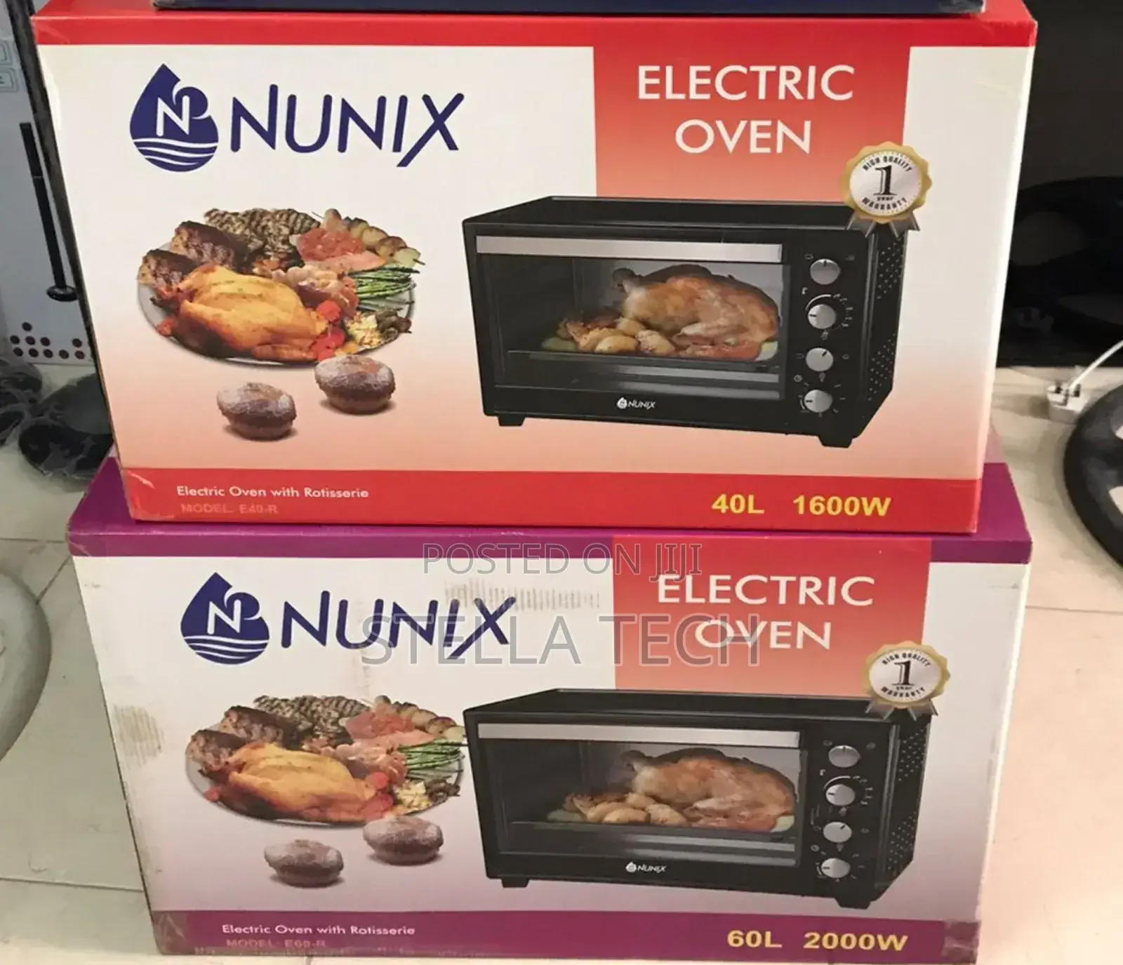 Nunix 4 Knob Settings 60 Litres Electric Rotisserie Oven
