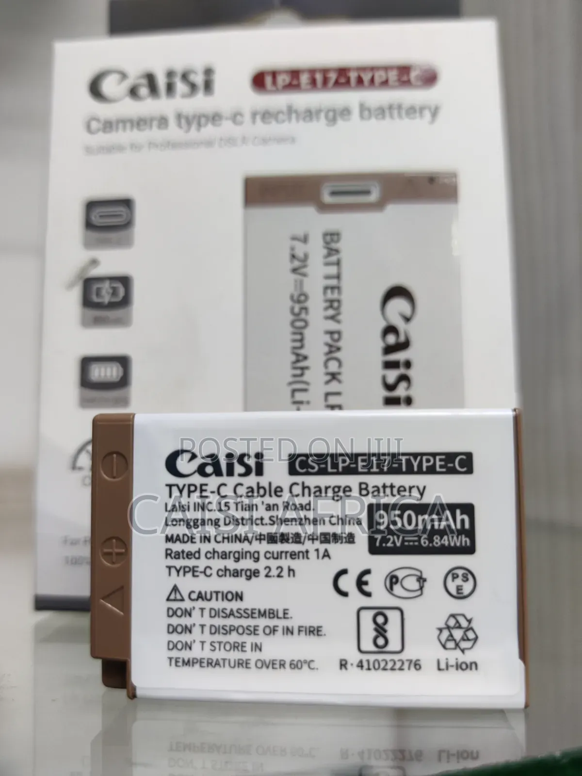 Caisi Lp-E17 Type-C Rechargeable Battery 950mah