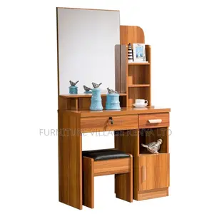 Wooden Brown Dressing Table With Mirror