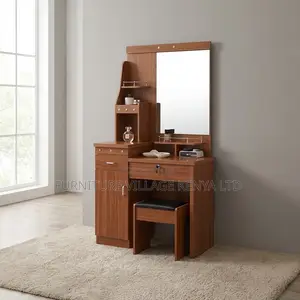 Wooden Brown Dressing Table With Mirror