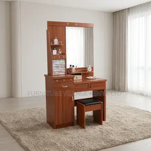 Wooden Brown Dressing Table With Mirror