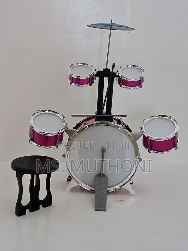5 Piece Pink Kids Jazz Drum Set