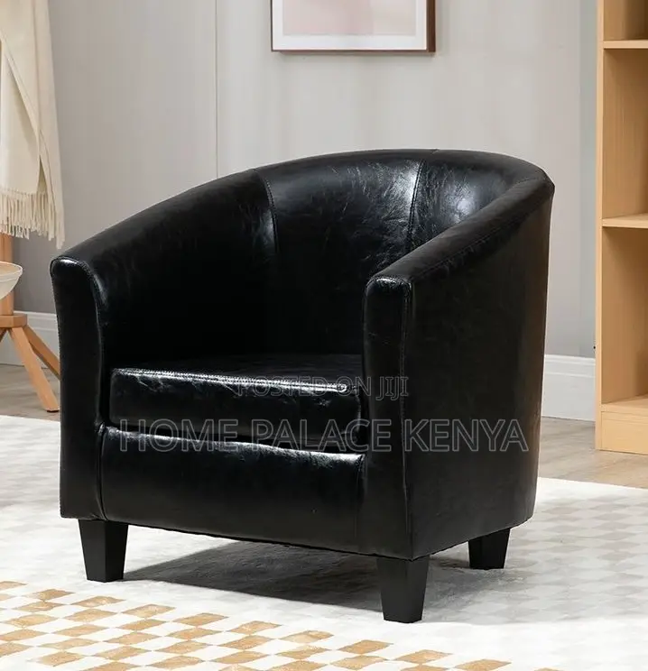 Accent Chair: Leather Leisure Lounge Chair With High-Density Foam