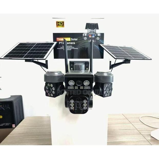 V380 4g Triple Lens Dual Pannel Security Solar Cameras - main view