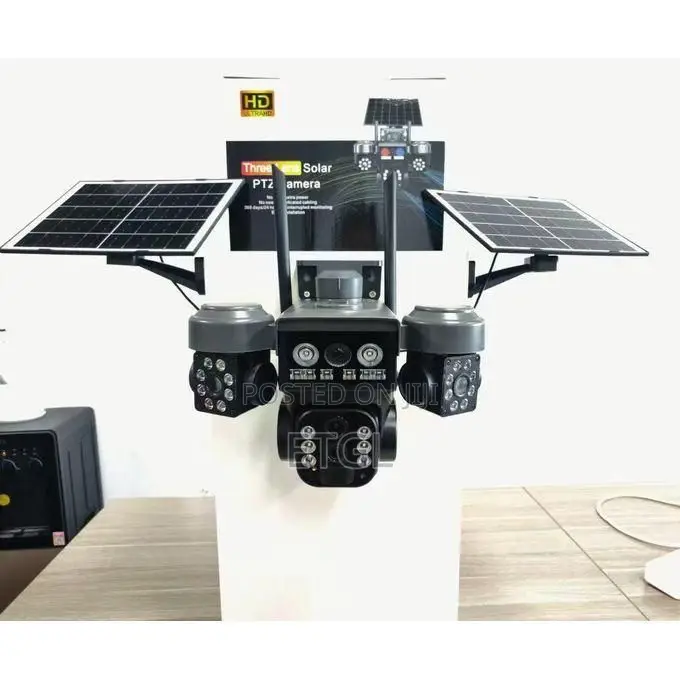 V380 4g Triple Lens Dual Pannel Security Solar Cameras