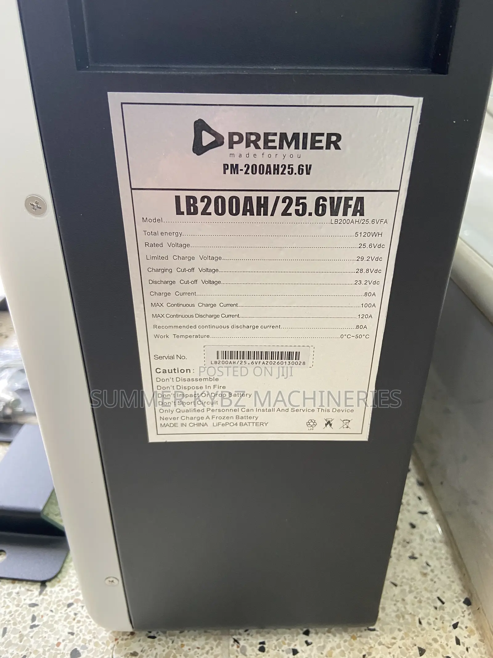 Premier 25.6v 200ah Lifepo4 Lithium Battery