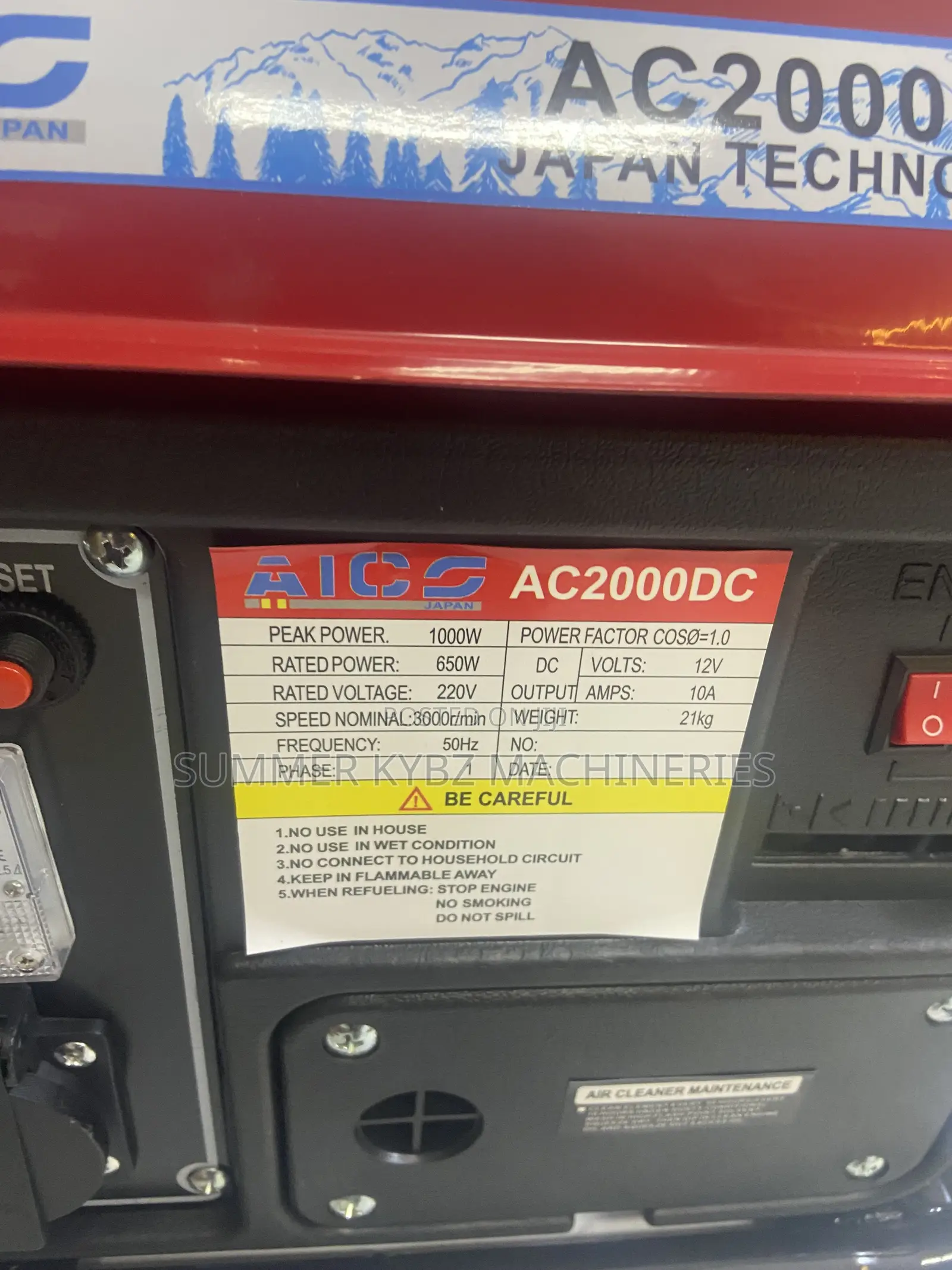 Aico Ac2000dc, Portable 1kva Gasoline Generator