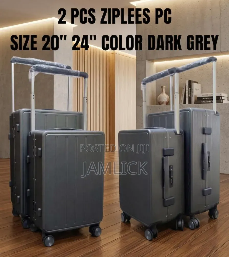 Dark Grey 2pcs Zipless Suitcase Set (20" 24")