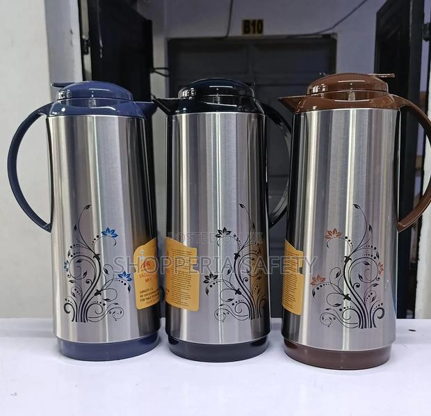 *Floral Design Steel Vacuum Flask Set