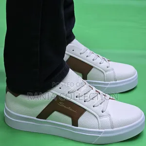 White Rubber Sole Santoni Casuals