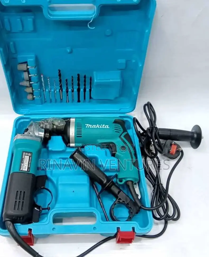 Makita Combo Kit 710w Electric Impact Drill and an Angle Grinder.