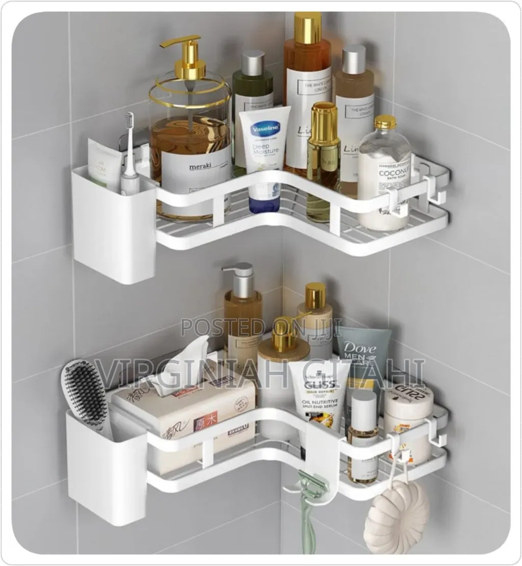 2 Pcs Bathroom Shower Caddy With Toothbrush Holder