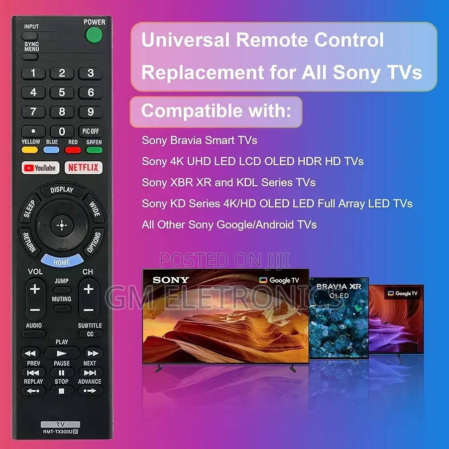 High Quality RMT-Tx200p Sony Tv Replacement Remote With Batteries.
