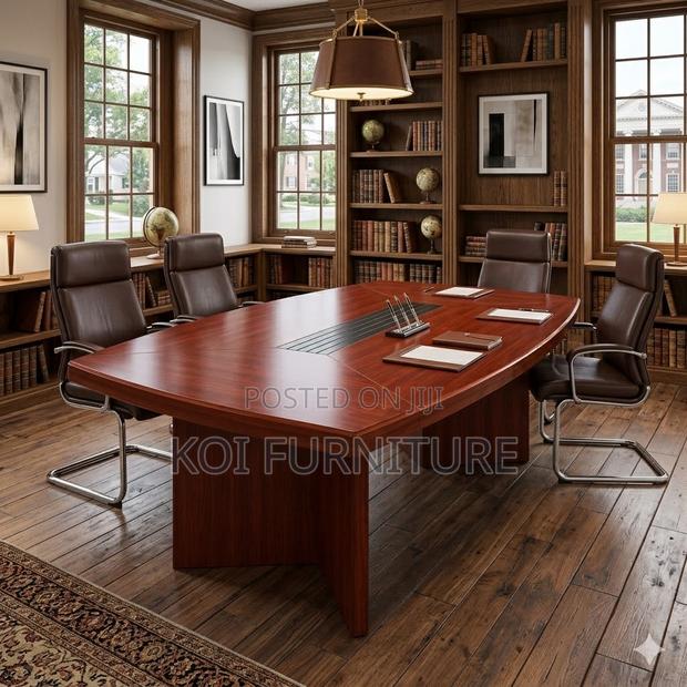 Boardroom Table; 2400mm Mahogany Executive Boadroom Table - thumbnail 8