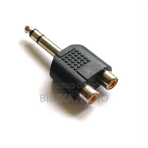 1/4" (6.35 Mm) TRS Stereo Male to Dual Rca F Audio Splitter Adapter