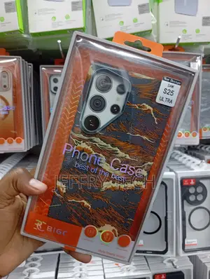 Sgalaxy S25 Ultra Pattern of Orange, Brown, and Black Waves Case