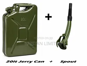 20l Fuel Metal Jerry Can With Flexible Spout - Fuel Storage Container