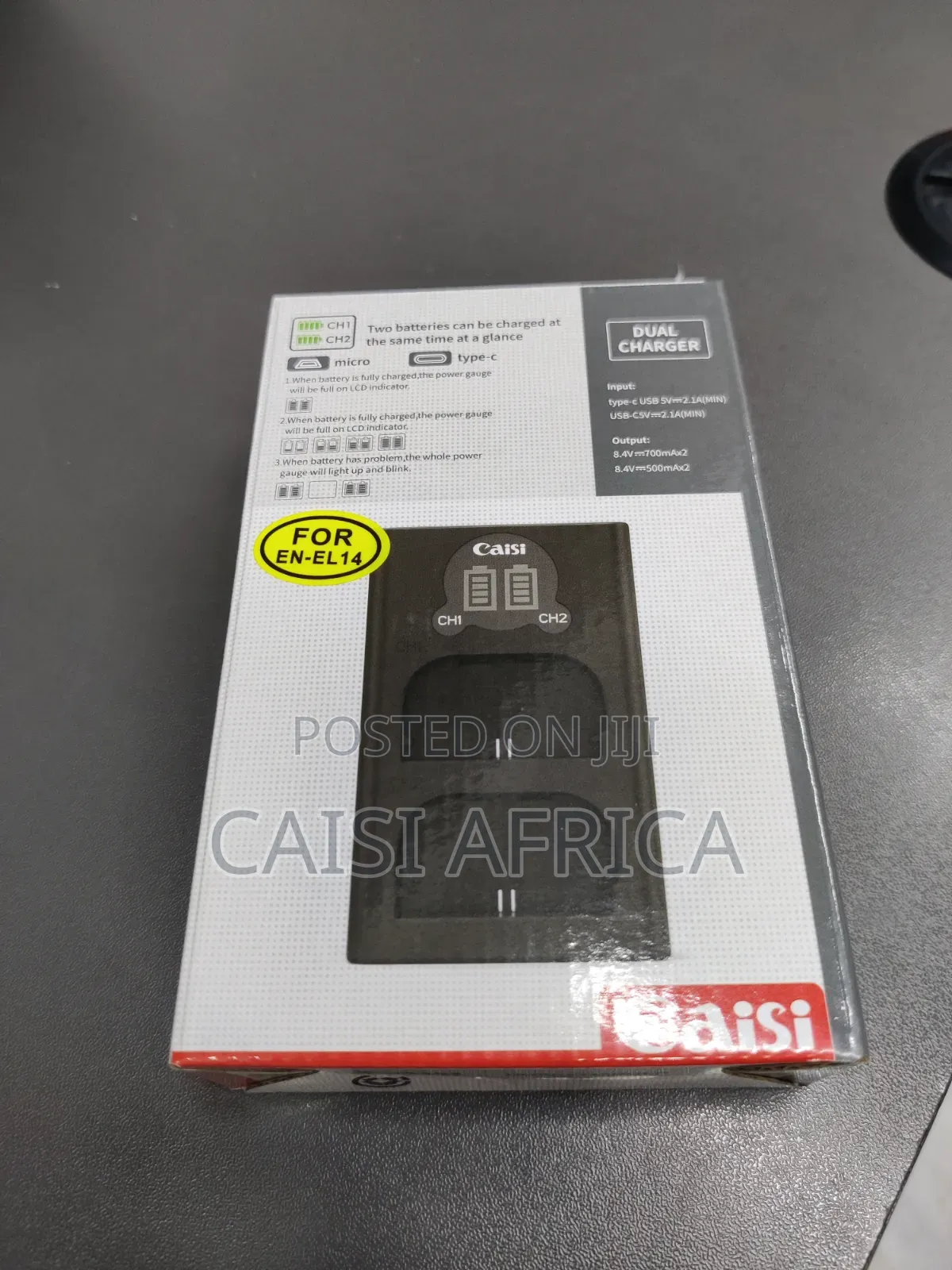 Caisi en-El14 Type-C 2 Batteries Charger for Nikon Cameras