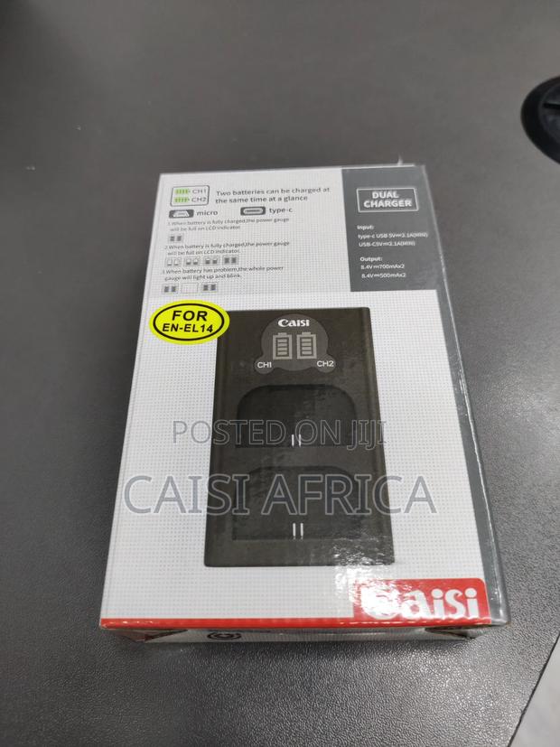 Caisi en-El14 Type-C 2 Batteries Charger for Nikon Cameras