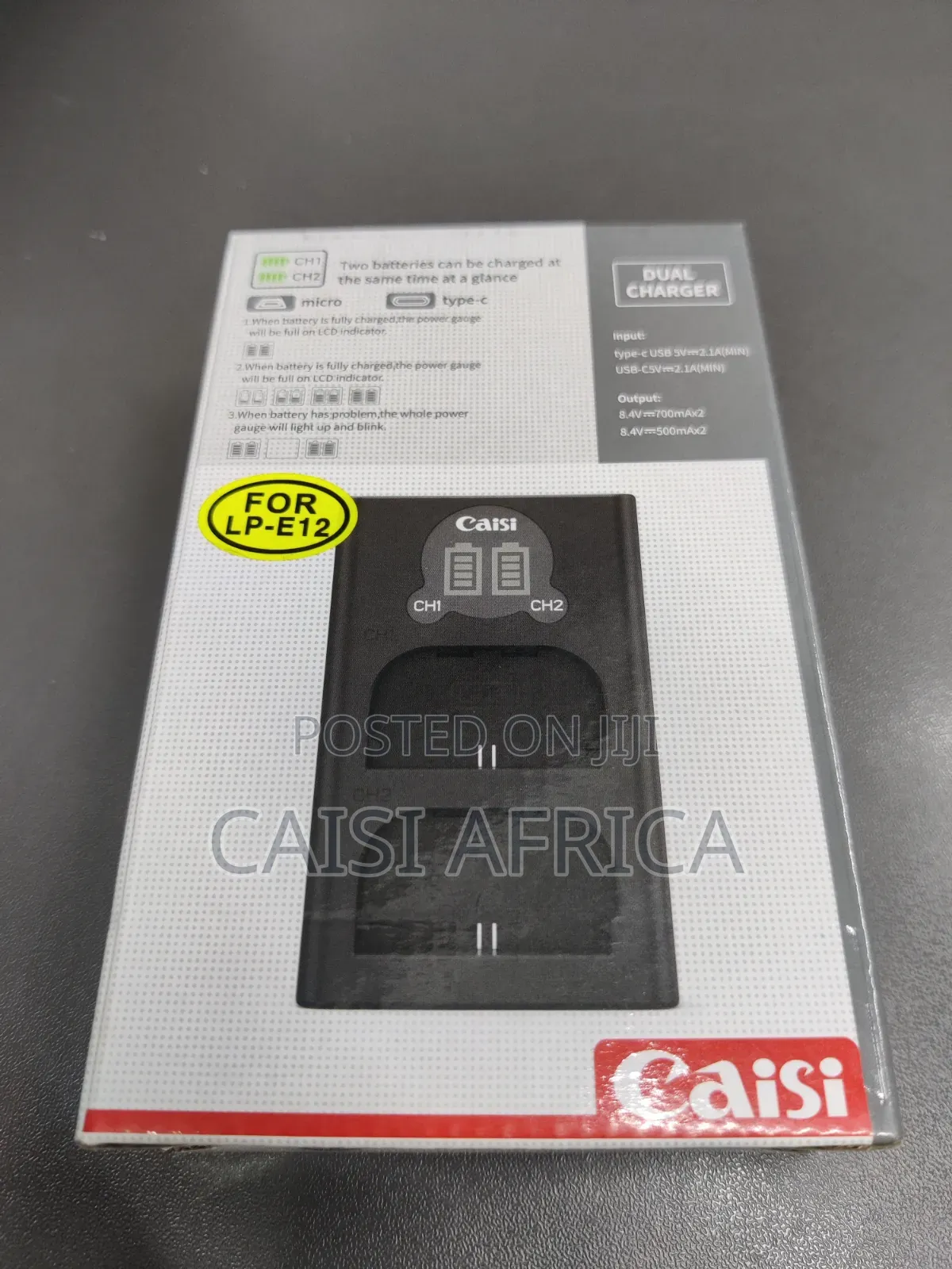 Caisi Cs-Lp-E12 Dual Battery Charger for Canon