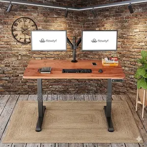 Office Desk; 1200mm Electric Standing Wood Edge Desk