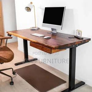 Office Desk; 1200mm Electric Standing Wood Edge Desk