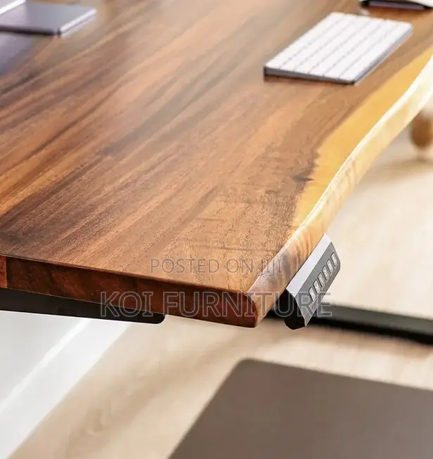 Office Desk; 1200mm Electric Standing Wood Edge Desk