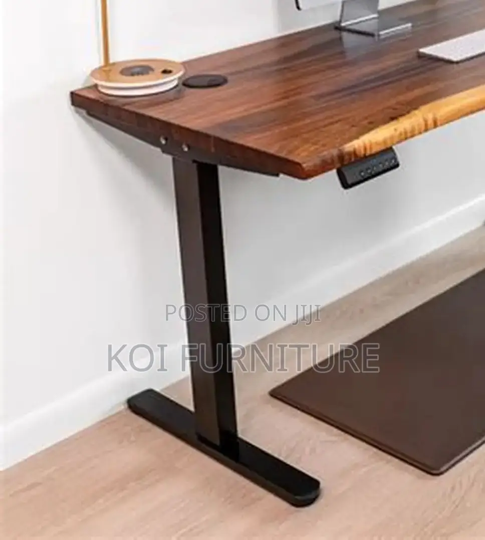 Office Desk; 1200mm Electric Standing Wood Edge Desk