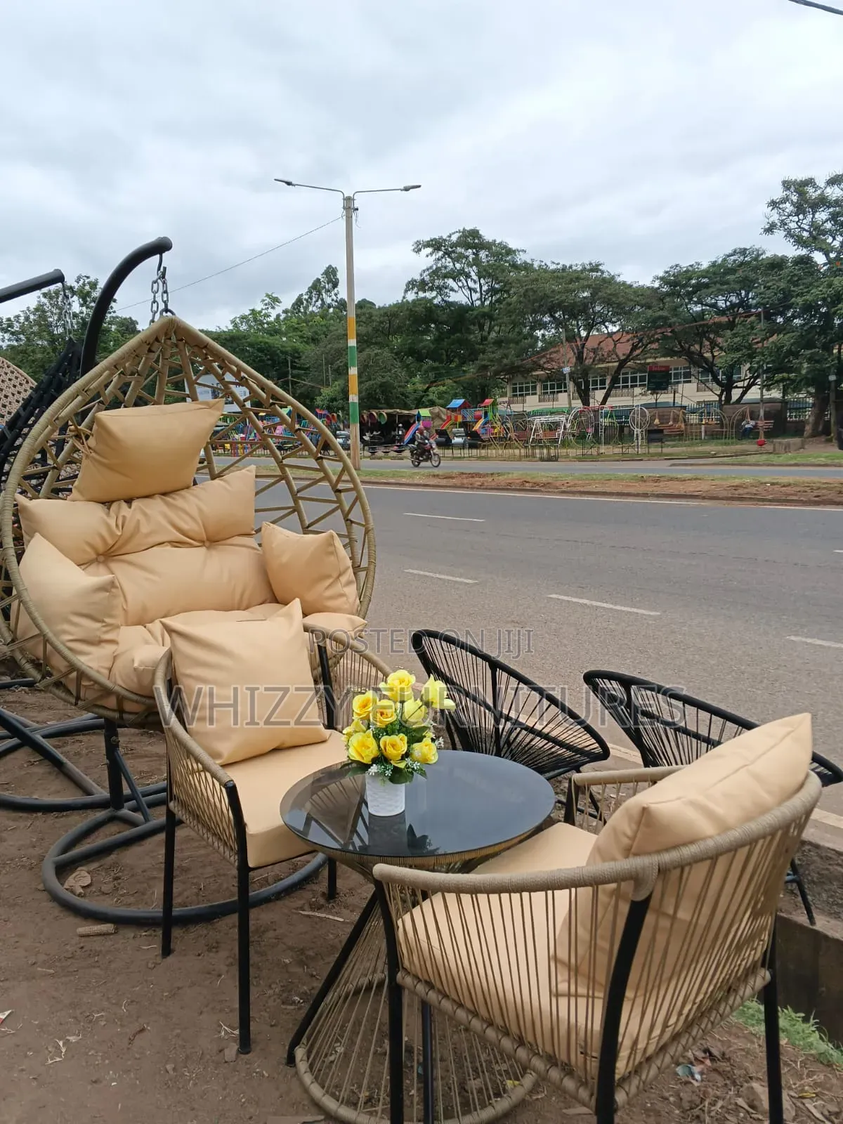 Balcony Swing Chair, Table and Chairs
