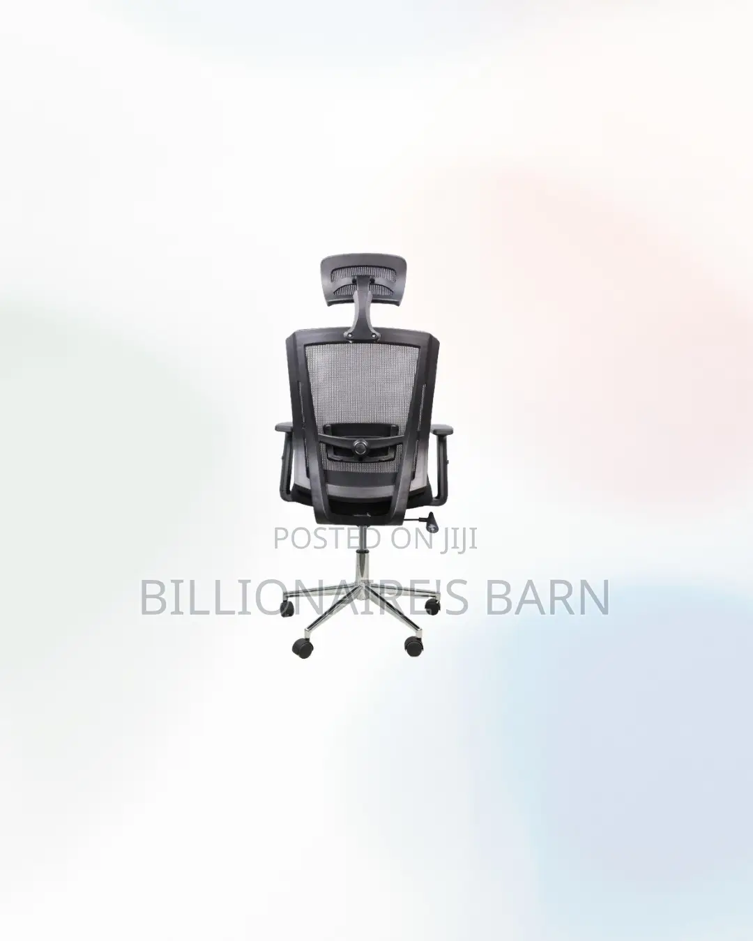 Heavy Duty Black Mesh Office Chair Ergonomic Headrest With Chrome Base