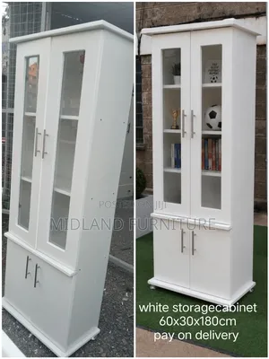 White Storage and Display Cabinet