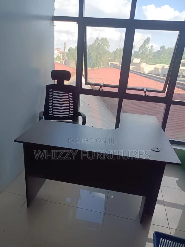 Big Curved L-Shaped Desk and Chair
