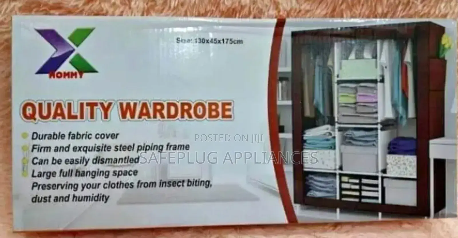 High-Quality 3-Column Portable Metallic Wardrobe