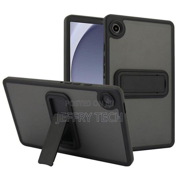 Samsung Galaxy Tab A9 Tablet Matte Clear Case Stand Protect Cover-Bla