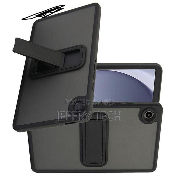 Samsung Galaxy Tab A9 Tablet Matte Clear Case Stand Protect Cover-Bla - thumbnail 2