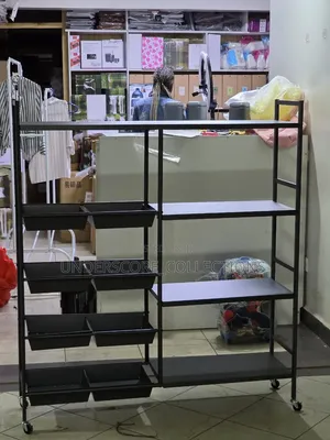 Multifunctional Strong Metallic Rack With Movable N Lockable Wheels