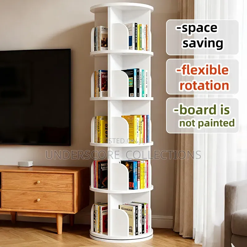 5 Tier 360° Stackable Bookshelf Organizer With Wheels