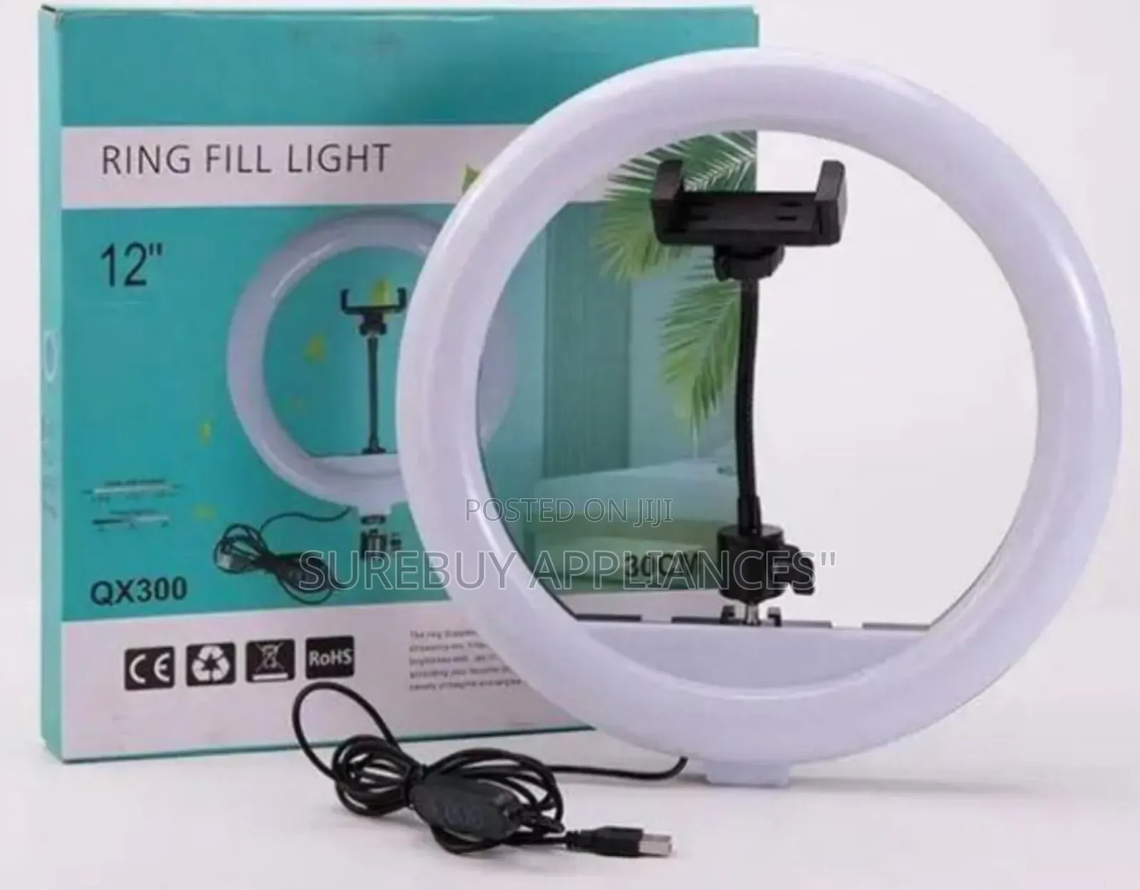 12-Inch Ring Light, 3 Lighting Modes, Dimmable Ring Light