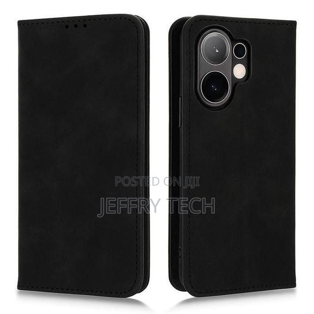 Vivo V60 5g Phone Case, Wallet-Style Black Retro Leather Flip Cover W