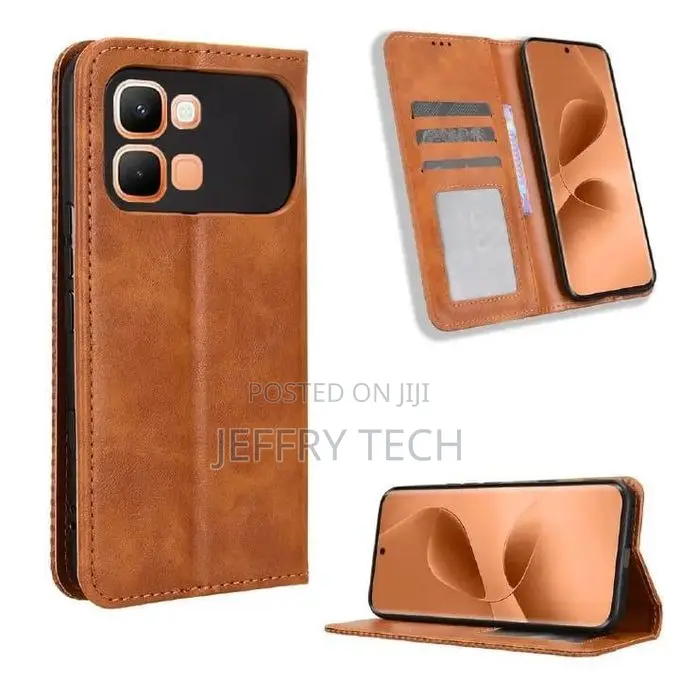 Caseme Flip Cover for Infinix Note Edge Leather Case Brown