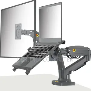 North Bayou F160-Fp Dual-Arm Monitor Mount Laptop Tray 12-17 Inch