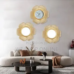 Wall Clock With 2 PCS Mirror