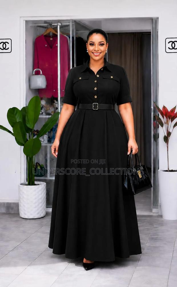 Boss Lady,Half Frontal Button Maxi Dresses - thumbnail 2
