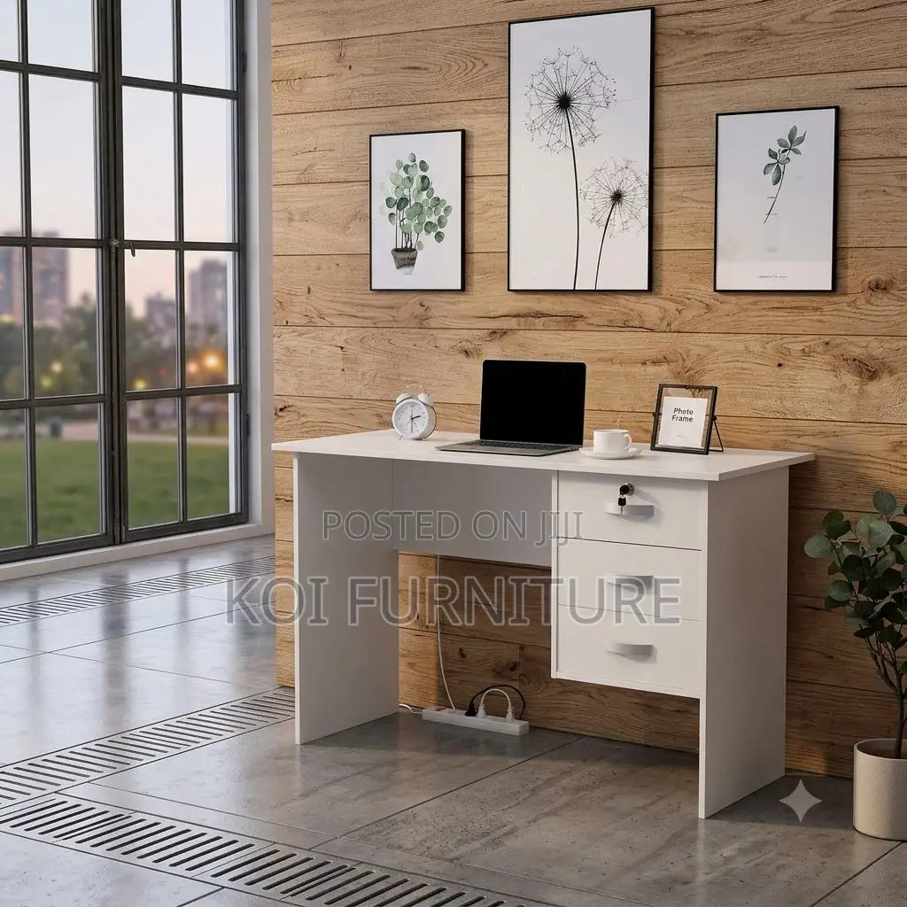 Office Desk; 1200mm Home Office White Clerical Desks