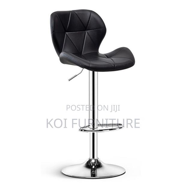 Barstools; Leather Swivel Adjustable Ergonomic Barstool - thumbnail 3