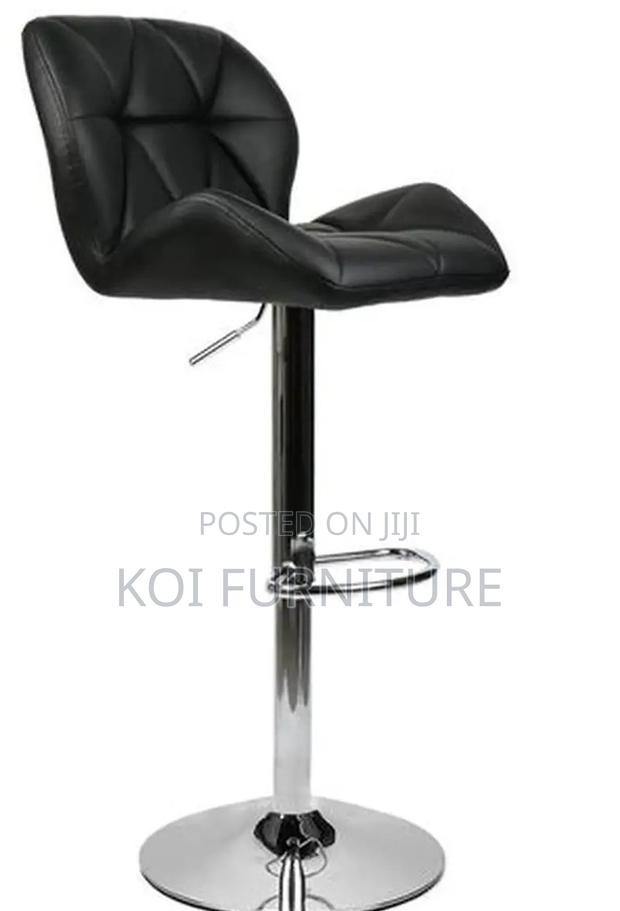Barstools; Leather Swivel Adjustable Ergonomic Barstool - thumbnail 4
