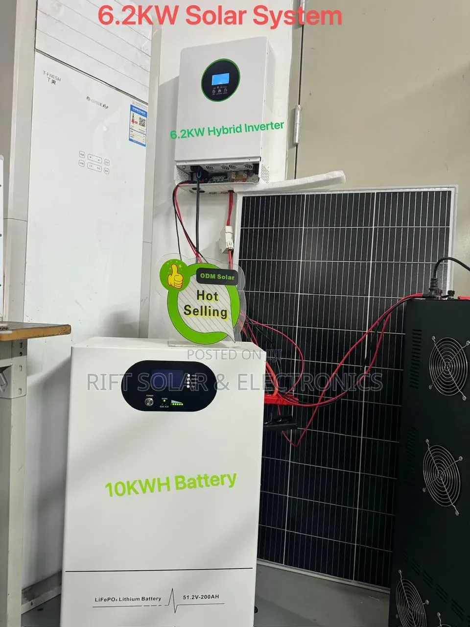 6.2kva Inverter - 10kwh Lithium Battery - (8)585w Solar Panels Kit