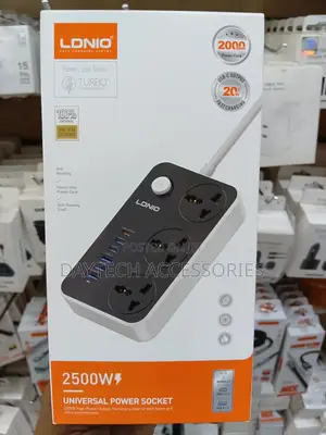 Ldnio Sc3604c Power Extension 3 Sockets + 3 Usb‐A 3 Usb‐C 2500w.