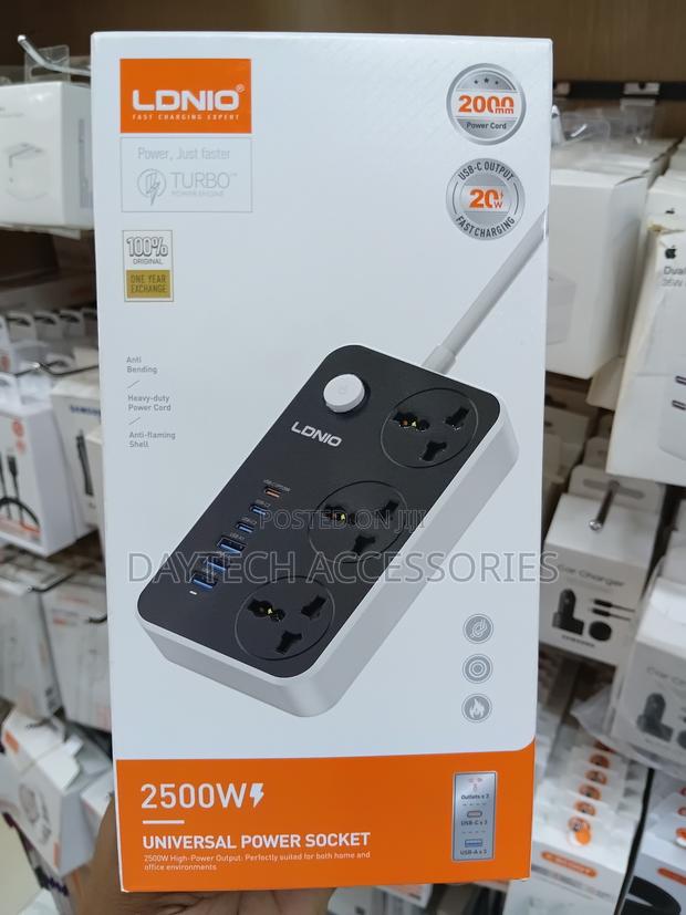 Ldnio Sc3604c Power Extension 3 Sockets + 3 Usb‐A 3 Usb‐C 2500w. - thumbnail 4