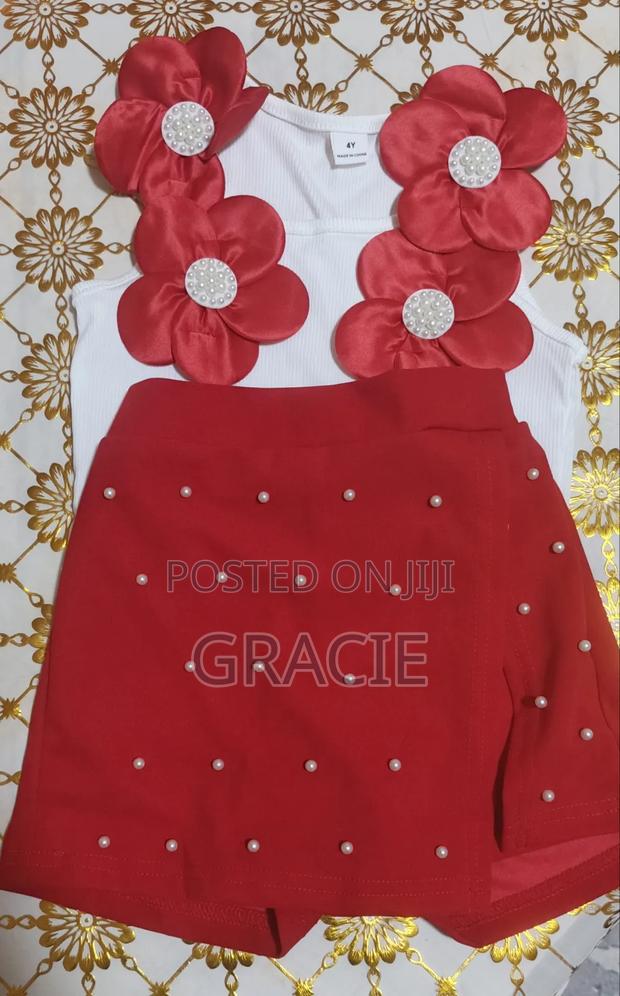 Red Two Piece Outfit for Girls 2 to 4 Yrs